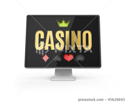 Online Casino Banner, Realistic Computer Monitor Online Casino Banner, Realistic Computer Monitor 45626693