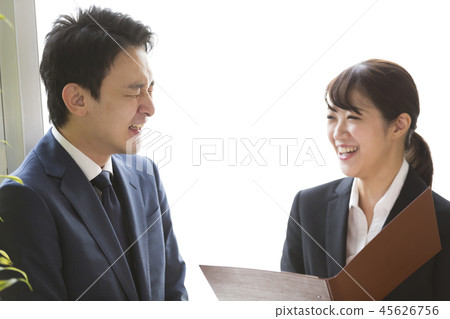 Business man and woman image at the window 45626756
