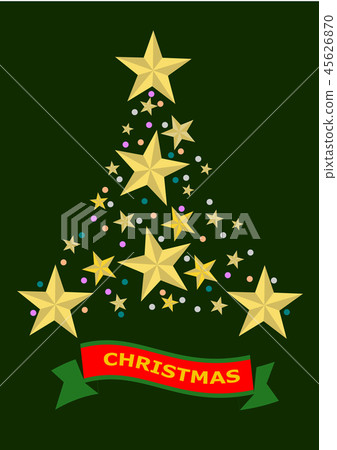 golden star in Christmas tree background. 45626870
