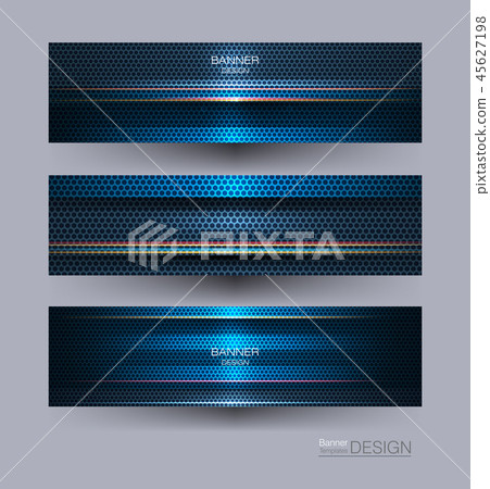 Vector Banner Metal Frame Design For Background Stock