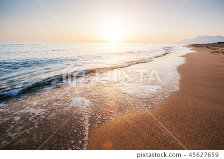 Fantastic sunset on the beach. beautiful landscape Fantastic sunset on the beach. beautiful landscape 45627659