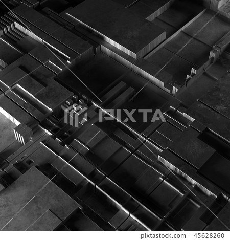 Abstract technological background made of different element printed circuit board and flares. 45628260