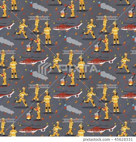 Vector image Pattern Group Firefighter Helicopter 45628331