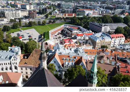 Aerial view of old town in Tallinn, Estonia Aerial view of old town in Tallinn, Estonia 45628837
