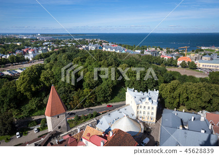 Aerial view of old town in Tallinn, Estonia Aerial view of old town in Tallinn, Estonia 45628839