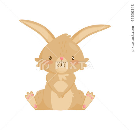 Flat vector icon of adorable brown rabbit....-插圖素材 [45630348] - PIXTA圖庫