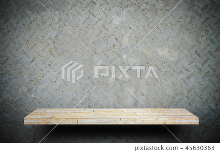 stone shelf on metal wall for product displa 45630363