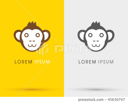 Brown Monkey face graphic vector 45630747