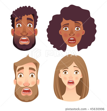 emotions of human face set 45630996