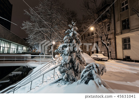 Twilight winter Lviv city, Ukraine. Twilight winter Lviv city, Ukraine. 45631041