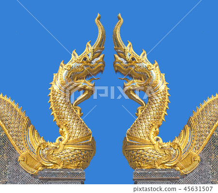 Naga facing each other in blue sky Naga facing each other in blue sky 45631507