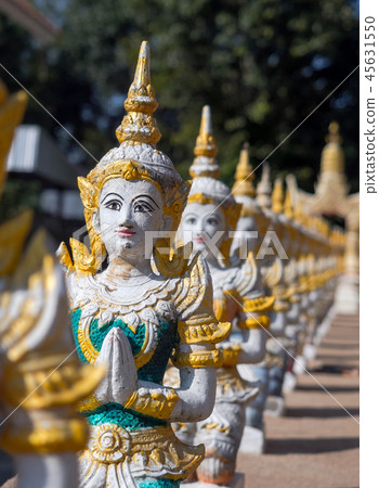The plaster statue on the temple wall. The plaster statue on the temple wall. 45631550