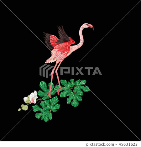 Set of elements for design with tropical plants 45631622