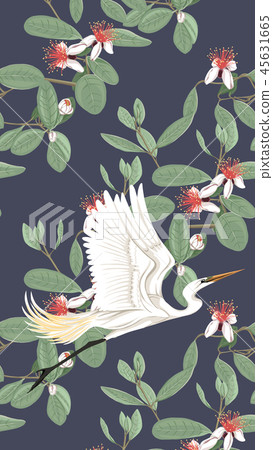 Pattern, background with with feijoa flowers 45631665