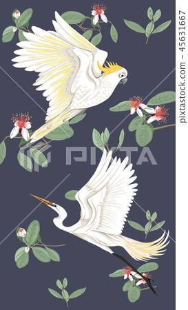 Pattern, background with with feijoa flowers Pattern, background with with feijoa flowers 45631667