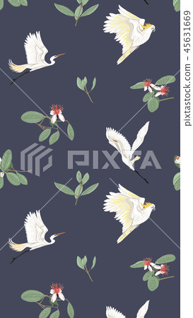 Pattern, background with with feijoa flowers 45631669