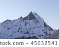 Machapuchare mountain with snow at sunrise 45632541