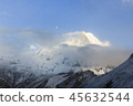 Clouds on Annapurna Mountain Range with snow 45632544