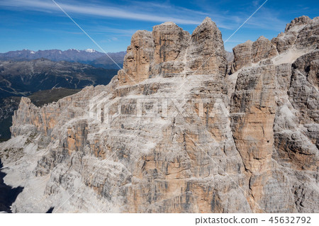 View of the mountain peaks Brenta Dolomites.  45632792
