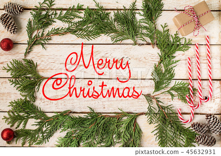 MERRY CHRISTMAS greeting card.   45632931