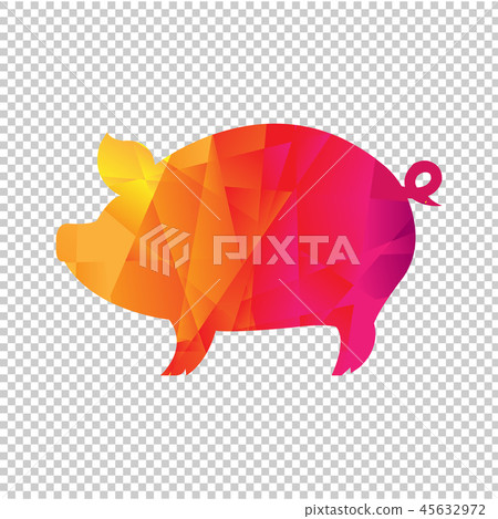Origami Boar Isolated Transparent Background 45632972