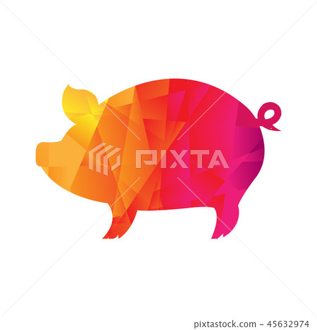 Origami Boar Isolated 45632974