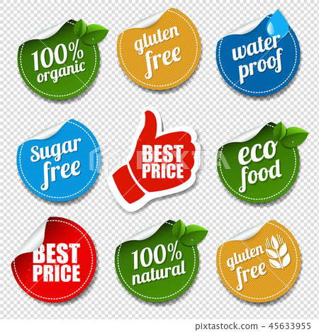 Product Labels Set Transparent Background 45633955