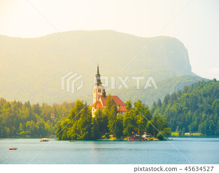 Bled Lake with island and church Bled Lake with island and church 45634527