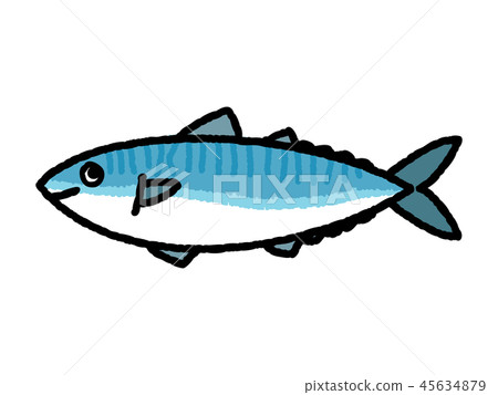 鯖魚(saba)簡單可愛的插圖素材 鯖魚(saba)簡單可愛的插圖素材 45634879