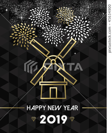 New Year 2019 netherlands windmill travel gold New Year 2019 netherlands windmill travel gold 45634900