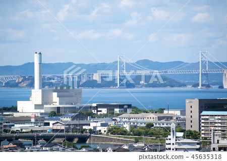 Seto Ohashi Bridge and Seto Inland Sea Seto Ohashi Bridge and Seto Inland Sea 45635318