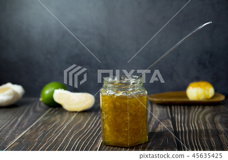Jam in a glass bottle 45635425