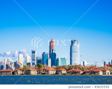 American Ellis Island Immigration Museum and Skyscrapers in Jersey City American Ellis Island Immigration Museum and Skyscrapers in Jersey City 45635593