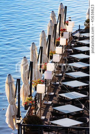 Top view on restaurant in solar lighting Top view on restaurant in solar lighting 45636623