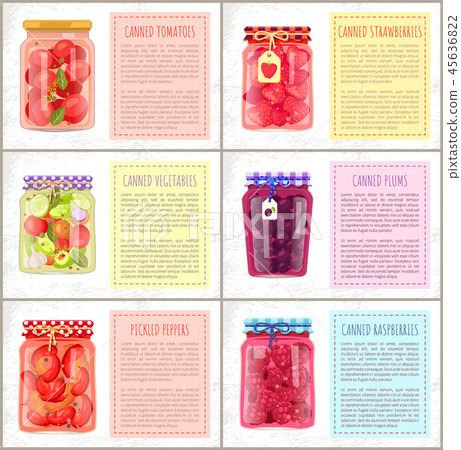 Canned Vegetables Fruits and Berries Preserve Food 45636822