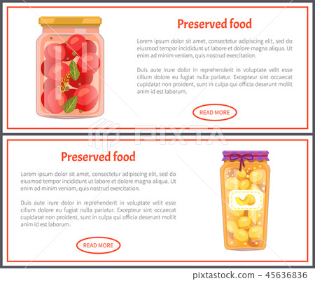 Preserved Food Banners with Tomatoes and Peaches 45636836