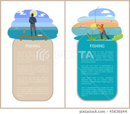 Man on Pier and Guy in Reed Fishing Flat Poster 45636844