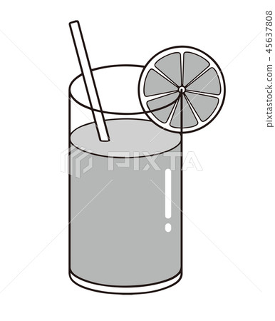 Orange juice monochrome grayscale - Stock Illustration [45637808] - PIXTA