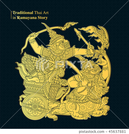 Traditional Thai Art in Ramayana Story Traditional Thai Art in Ramayana Story 45637881