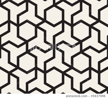 Vector seamless pattern. Modern stylish abstract texture. Repeating geometric shapes from striped Vector seamless pattern. Modern stylish abstract texture. Repeating geometric shapes from striped 45637946