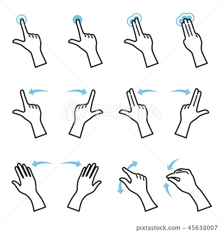 Gesture icon set Gesture icon set 45638007