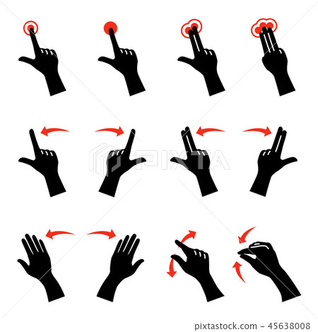 Gesture icon set 45638008