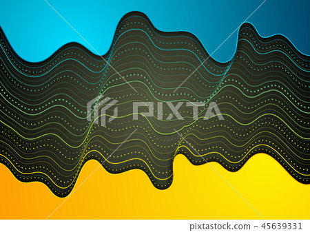 Abstract tech concept futuristic wavy background - Stock Illustration ...