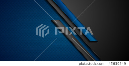 Black and blue abstract tech geometric background 45639349