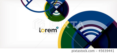 Circle abstract background, bright colorful round geometric shapes 45639441