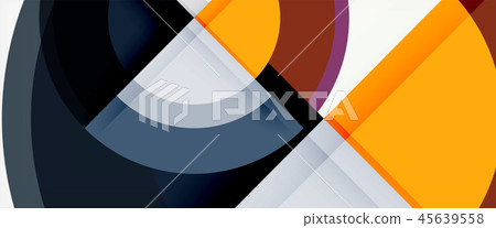 Modern geometric circles abstract background, colorful round shapes with shadow effects 45639558