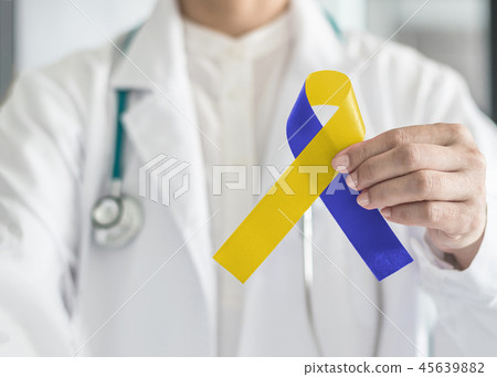 World down syndrome day blue yellow ribbon 45639882
