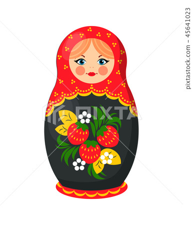 Russian Nesting Doll Closeup Vector Illustration 45641023