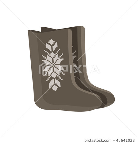 Felt Boots Traditional Shoes Vector Illustration 45641028