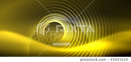 Dark abstract background with glowing neon circles 45641029